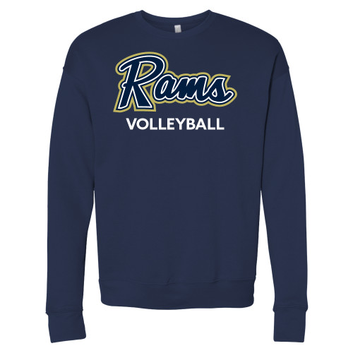  Bella + Canvas Navy Fleece Crew - Volleyball