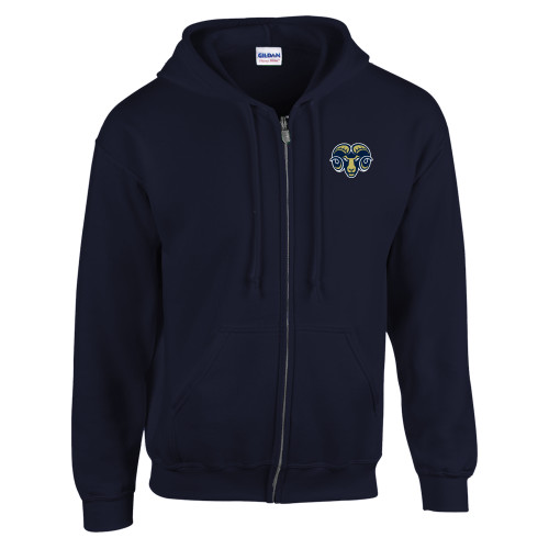  Navy Fleece Full Zip Hoodie - Ram Head