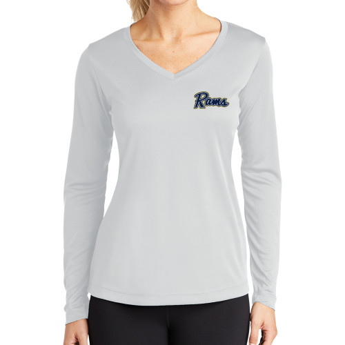 Shepherd Womens White Performance Long Sleeve V Neck Shi