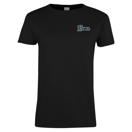  Womens Black Short Sleeve Tee - Rams Logo