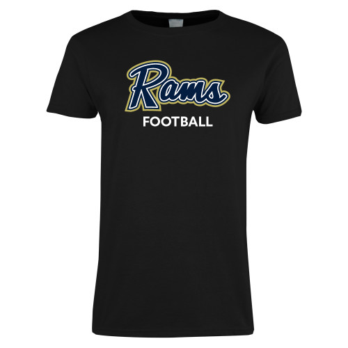  Womens Black Short Sleeve Tee - Football