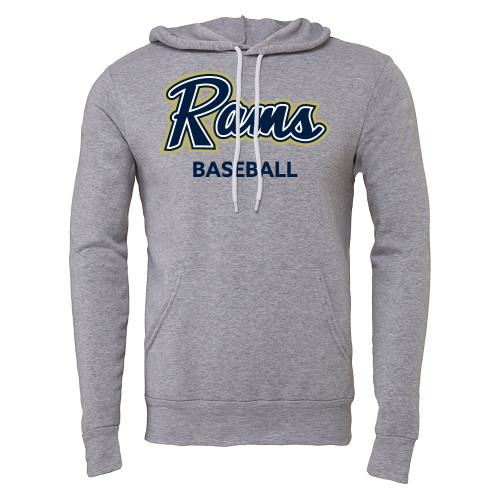  Bella + Canvas Heather Grey Fleece Hood - Baseball