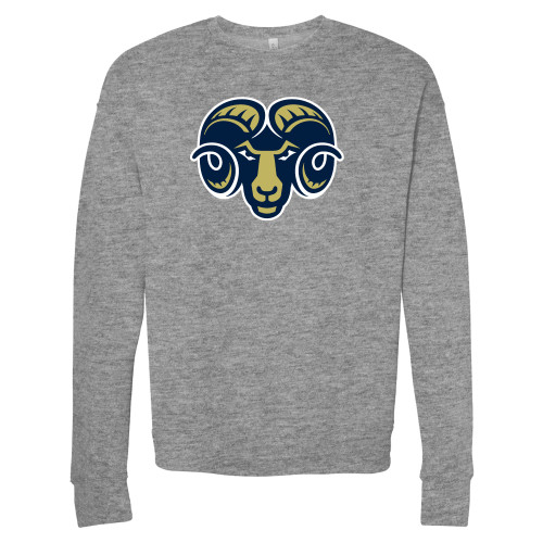  Bella + Canvas Heather Grey Fleece Crew - Ram Head