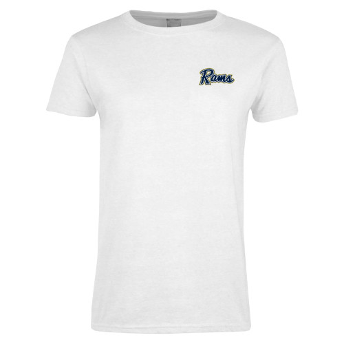  Womens White Short Sleeve Tee - Rams Logo