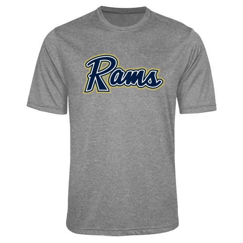  Grey Heather Performance Contender Tee - Rams Logo