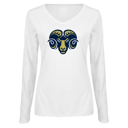 Shepherd Womens White Long Sleeve V Neck T