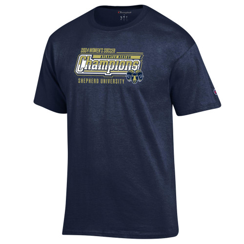  Champion Navy T Shirt - 2024 Atlantic Region Womens Soccer Champs