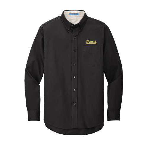 Shepherd Black Twill Button Down Long Slee