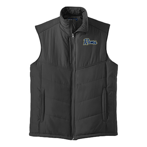  Black Puffer Vest - Rams Logo