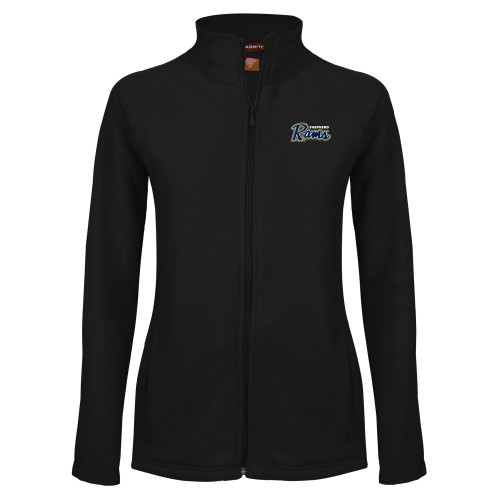  Womens Black Fleece Full Zip Jacket - Ram Script