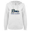 Thumbnail image for  ENZA Womens White V Notch Raw Edge Fleece Hoodie