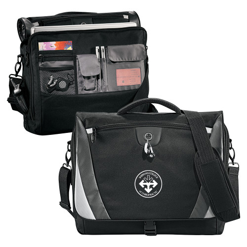 Black/Grey Slope Computer Messenger Bag-Seal