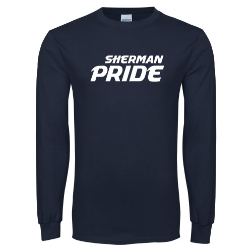 Navy Long Sleeve T-Shirt-Sherman Pride
