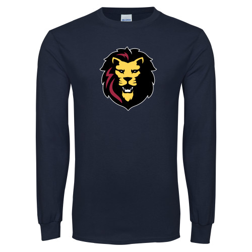 Navy Long Sleeve T-Shirt-Larry Lion