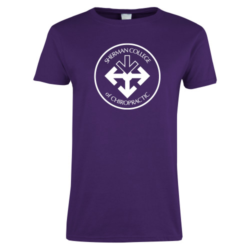 Womens Purple Short Sleeve Tee-Seal