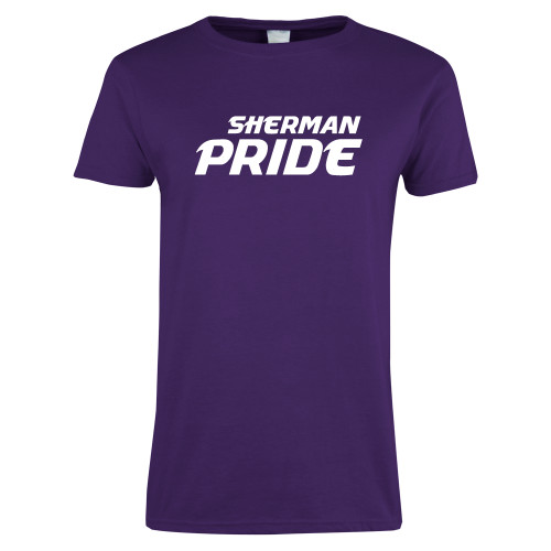 Womens Purple Short Sleeve Tee-Sherman Pride