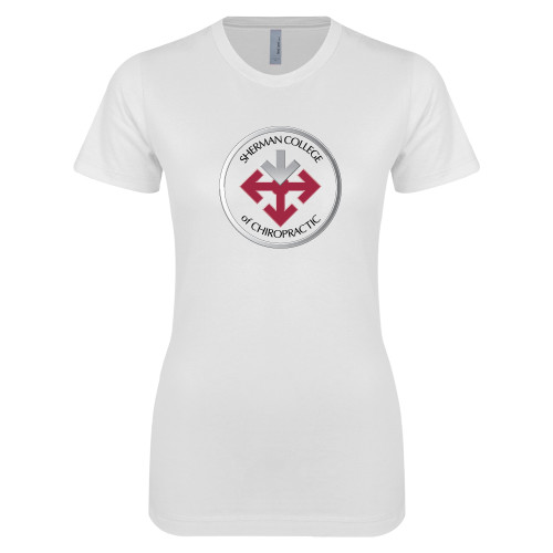 Next Level Womens White Boyfriend Tee-Seal
