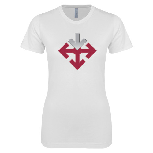 Next Level Womens White Boyfriend Tee-Sherman Arrows
