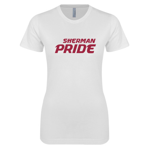 Next Level Womens White Boyfriend Tee-Sherman Pride