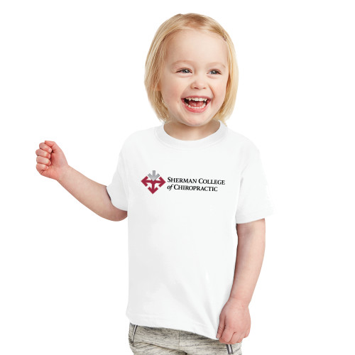 Toddler White T Shirt-College Logo