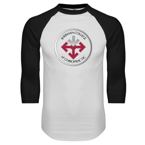 White/Black Raglan Baseball T Shirt-Seal