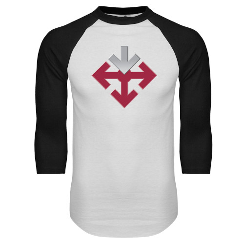 White/Black Raglan Baseball T Shirt-Sherman Arrows