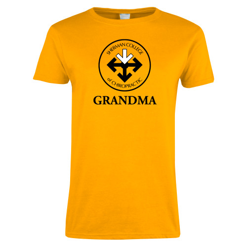 Womens Gold Short Sleeve Tee-Grandma with Seal