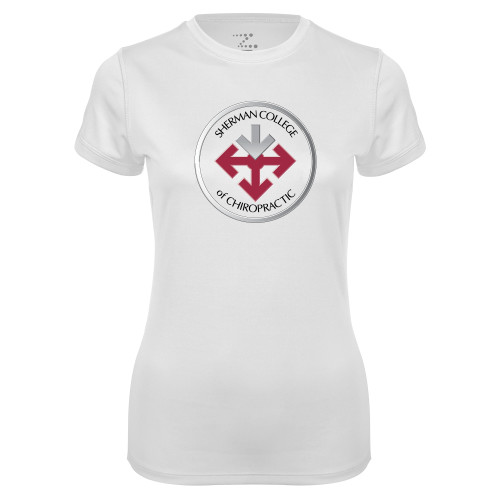Womens White Performance Tee-Seal