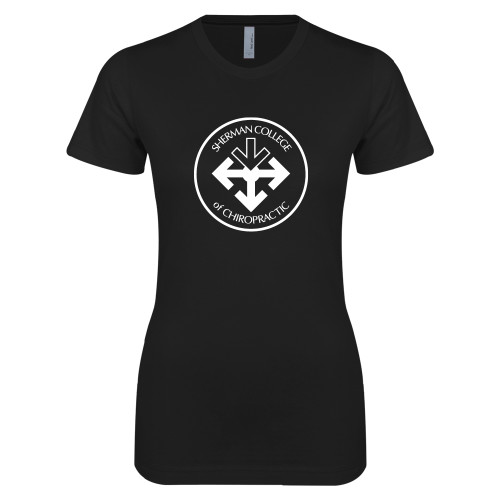 Next Level Womens Black Boyfriend Tee-Seal