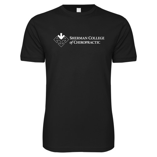 Next Level Black SoftStyle T Shirt-College Logo