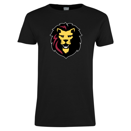 Womens Black Short Sleeve Tee-Larry Lion