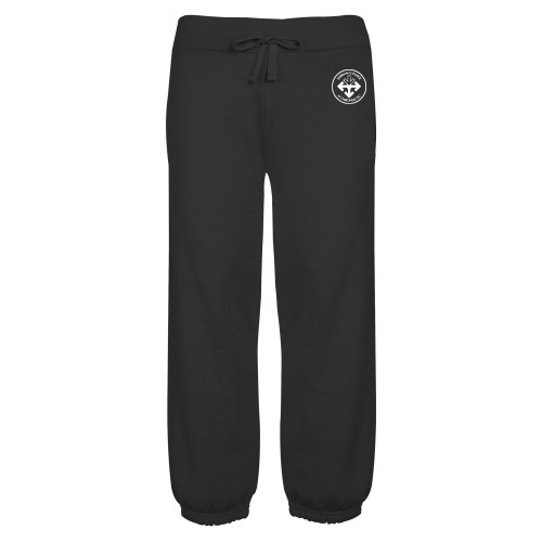 ENZA Womens Black Banded Fleece Capri-Seal