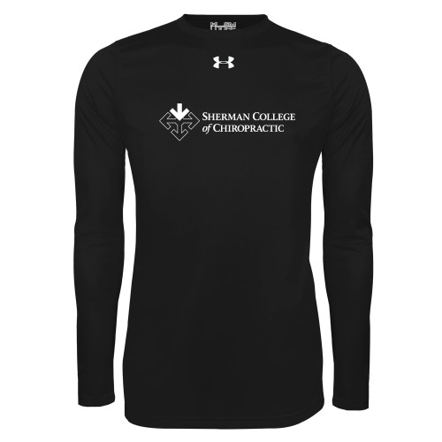 Under Armour Black Long Sleeve Tech Tee-College Logo