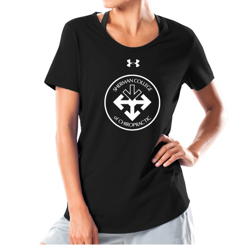 Under Armour Womens Black Charged Cotton Tee-Seal