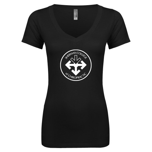 Next Level Womens Black Ideal V Tee-Seal