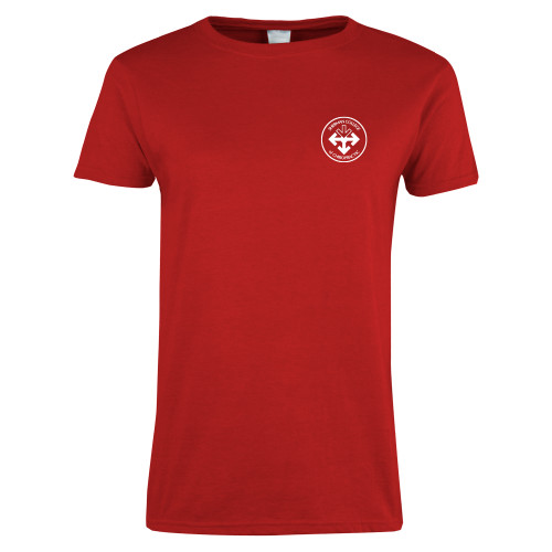 Womens Short Sleeve Red Tee-Seal