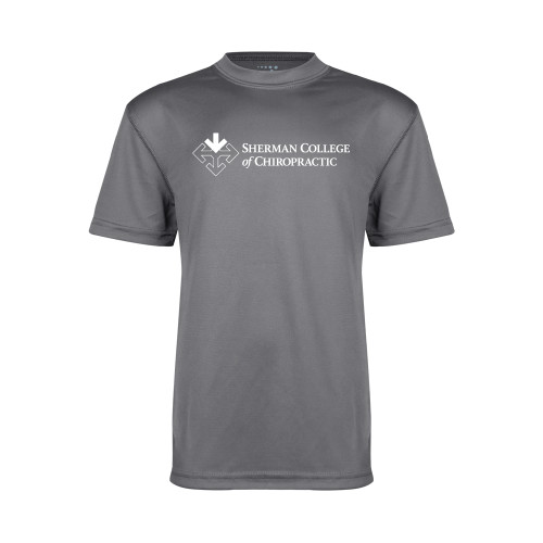 Youth Performance Grey Concrete Tee-College Logo