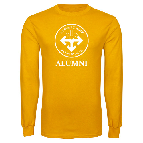 Gold Long Sleeve T Shirt-Alumni with Seal