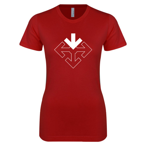 Next Level Womens Cardinal Boyfriend Tee-Sherman Arrows