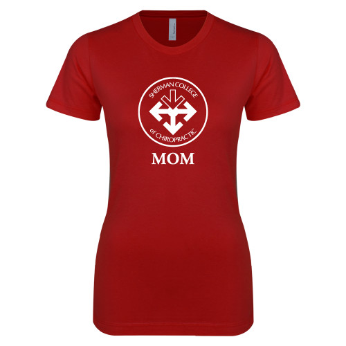 Next Level Womens Cardinal Boyfriend Tee-Mom with Seal