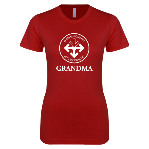 Next Level Womens Cardinal Boyfriend Tee-Grandma with Seal