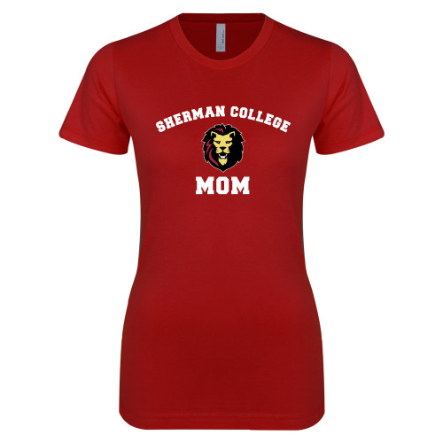 Next Level Womens Cardinal Boyfriend Tee-Mom with Lion