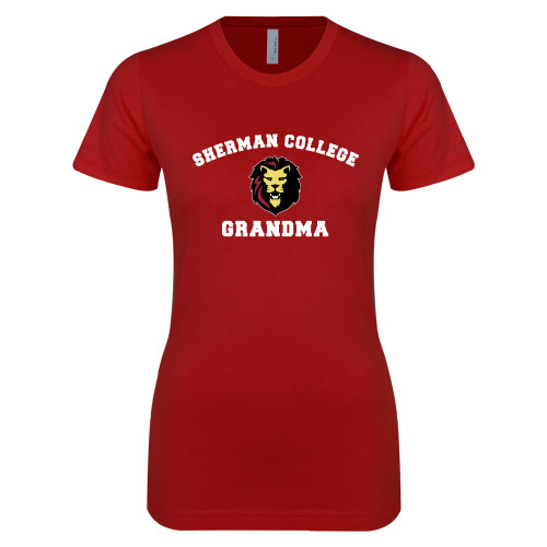 Next Level Womens Cardinal Boyfriend Tee-Grandma with Lion