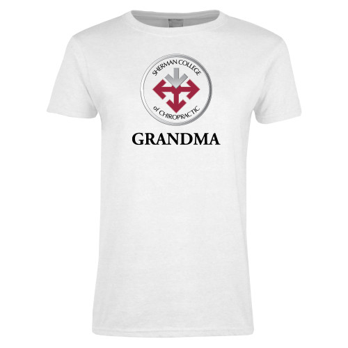 Womens White Short Sleeve Tee-Grandma with Seal
