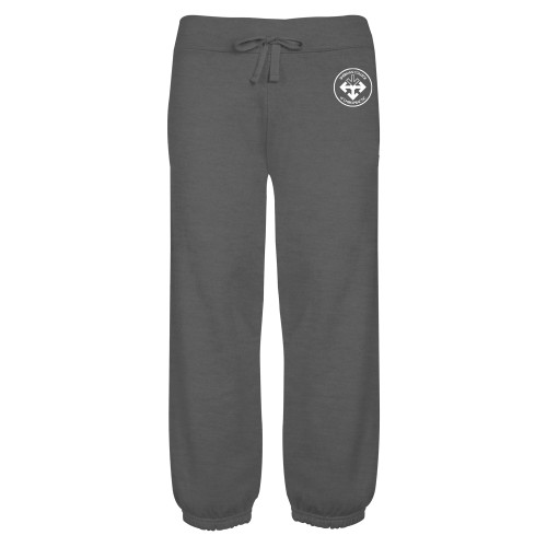 ENZA Womens Dark Heather Banded Fleece Capri-Seal