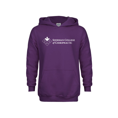 Youth Purple Fleece Hoodie-College Logo