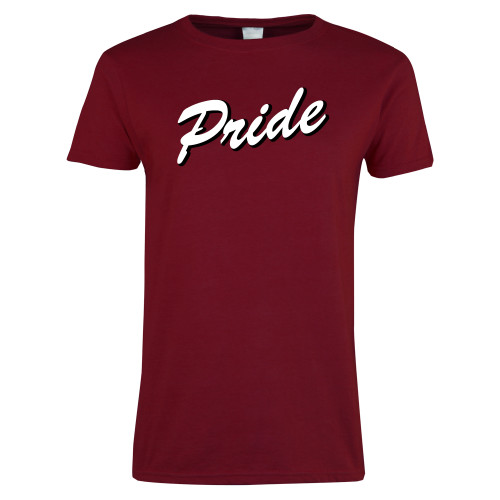 Next Level Womens Cardinal Short Sleeve Tee-Pride Script