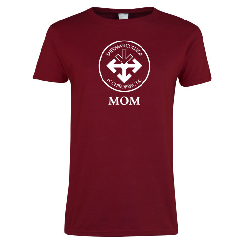 Next Level Womens Cardinal Short Sleeve Tee-Mom with Seal