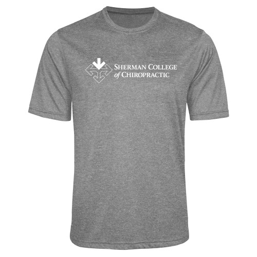 Grey Heather Performance Contender Tee-College Logo