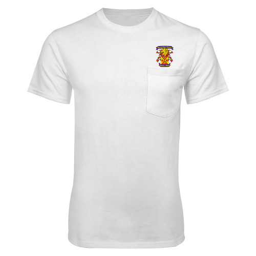 White T-Shirt w/Pocket-Presidents Crest